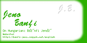 jeno banfi business card